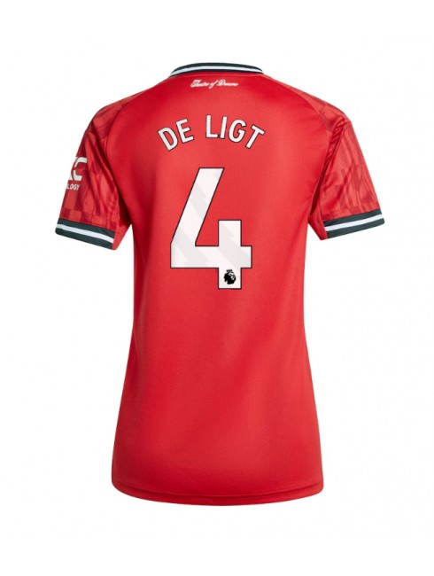 Ženski Nogometna dresi replika Manchester United Matthijs de Ligt #4 Domači 2025-26 Kratek rokav Ženski Nogometna dresi replika Manchester United Matthijs de Ligt #4 Domači 2025-26 Kratek rokav